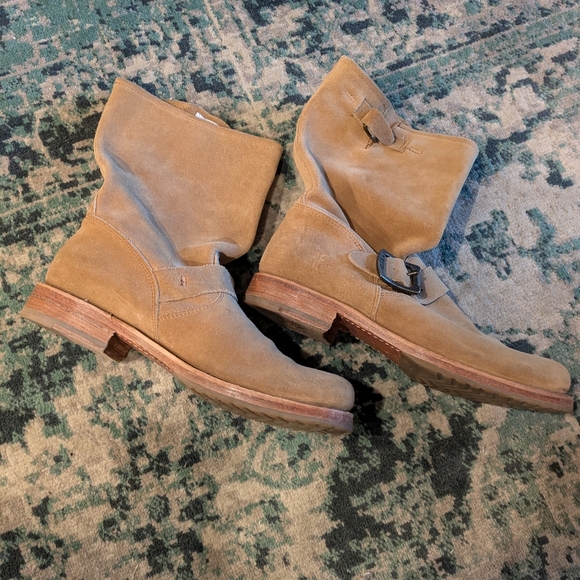 Frye Veronica Suede Moto Boots - Camel 🐪 Sz 8 - Picture 5 of 13